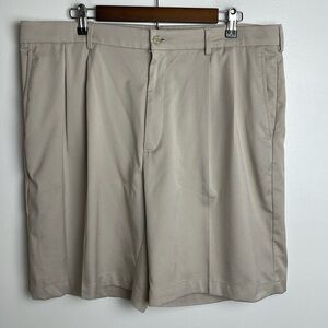 NWOT Mens Golf Shorts Pro Tour Khaki pleated Front Active Stretch Waistband Sz38